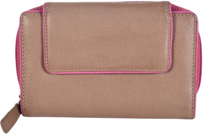 Leatherman Fashion Women Casual, Formal, Travel Beige, Pink Genuine Leather Wallet(8 Card Slots)