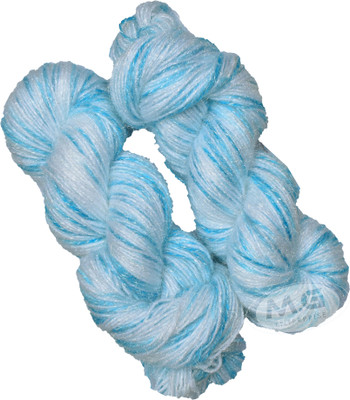 M.G Enterprise Wool Knitting Yarn Arman Wool, Soft Fancy Wool Aqua Blue 400 gm By Oswal