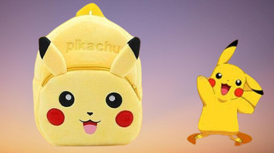INDIGNITE Small 12 L Backpack Small 12 L Backpack Soft Plush Backpacks(PIKACHU ) 12 L Backpack(Yellow)