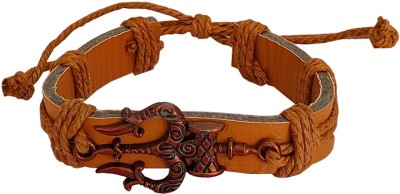 Shiv Jagdamba Leather Copper Bracelet