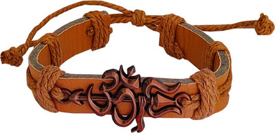 Shiv Jagdamba Leather Copper Bracelet