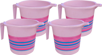 KUBER INDUSTRIES Plastic Bath Mug(Pink 1)