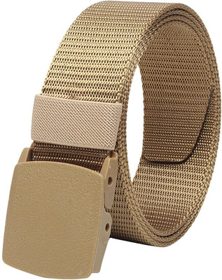 Nahsoril Men Casual Gold Nylon Belt