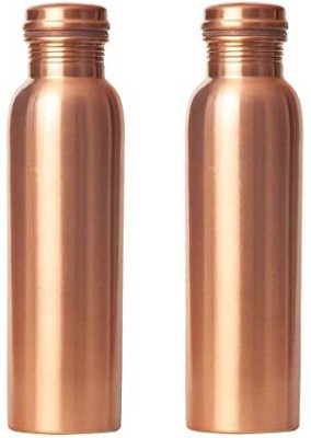 COPPER COUNTER Copper Water Bottle 1000 ML Set of 2 2000 ml Bottle(Pack of 2, Brown, Copper)