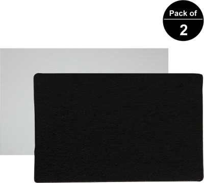 ARTISTMART 18x24 inch White & Black Cotton Medium Grain Primed Canvas Board (Set of 2)(White, Black)