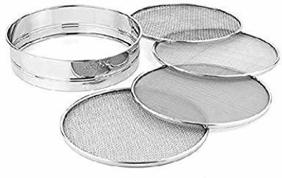 FABPRODUCTS Stainless steel 4 in 1 interchangeable sieves for Wheat Rice Atta Maida Sieve(Silver Pack of 5)