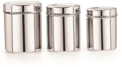 NEELAM Steel Grocery Container  - 1000 ml, 1400 ml, 1900 ml(Pack of 3, Silver)