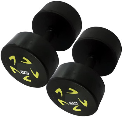 HACKERX Pair of 10Kg (10Kg X 2) Star Rubber Dumbbell Fixed Weight Dumbbell(20 kg)
