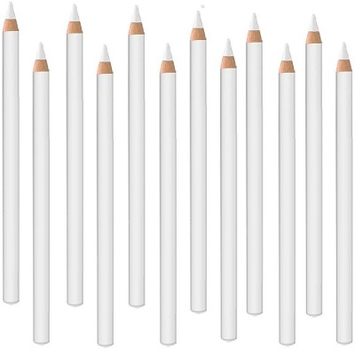 Latixmat PROFESSIONAL LONG LASTING SNOW WHITE PENCIL KAJAL PACK OF 12 24 g(WHITE)