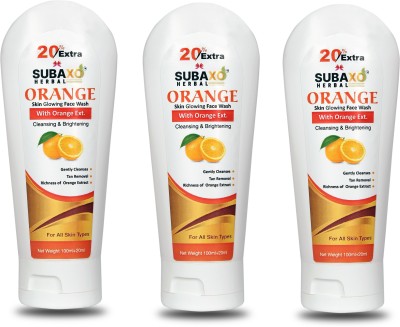 Subaxo Herbal Orange  3 Pc Each 120 ml Face Wash(360 ml)