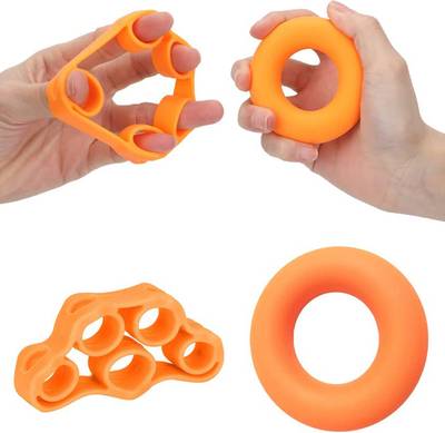 Strauss Silicon Finger Stretcher,Exerciser,Set of 2, Heavy Resistance (Orange) Hand Grip/Fitness Grip
