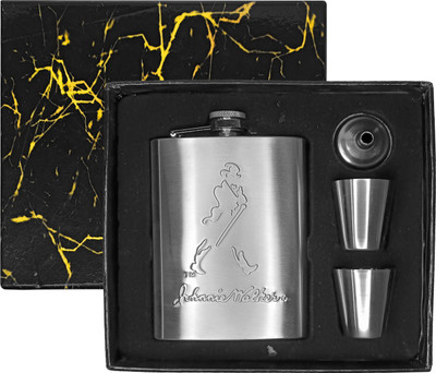 JMALL 3150 Silver Bar Set With 2 Shot Glasses And 1 Funnel Great Set Stainless Steel Hip Flask(233 ml)