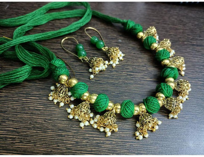 MAYANKS Fabric Green Jewellery Set(Pack of 1)