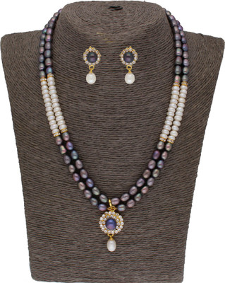 Sri Jagdamba Pearls Mother of Pearl Gold-plated Multicolor Jewellery Set(Pack of 1)