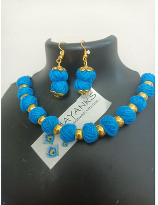 debasrees Fabric Blue Jewellery Set(Pack of 1)