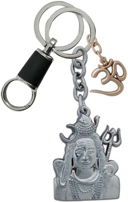 SHOKY LOOKS Shiva Stainless Steel Metallic Design with OM High Quality Locking Lock Key Chain