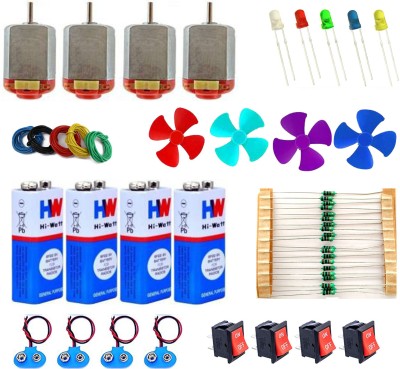 SYMFONIA School Science Project DC Motor kit 50 Item Loose in one Pack(Multicolor)