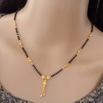 BRANDSOON jewellery stylish golden women pride black bead Alloy Mangalsutra