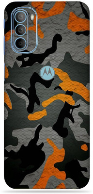 WeCre8 Skin's Motorola Moto G71 5G, Orange Camouflage Mobile Skin(Multicolor)