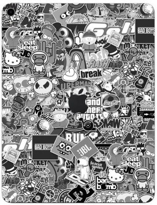 Orgic India Ipad Pro 12.9 Gen 3 Mobile Skin(Monochrome Sticker Bomb)