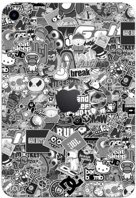 Orgic India Ipad Mini 6 Mobile Skin(Monochrome Sticker Bomb)