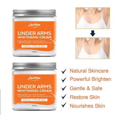 AroMine Underarm Whitening Cream For Dark Underarms Spot Removal-100gm-2-Jar-(200 g)