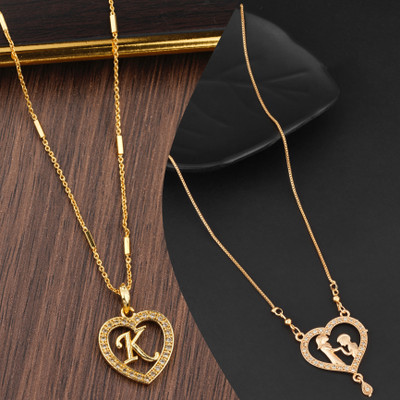 BOGHRA SALES Cubic Zirconia Gold-plated Plated Alloy Chain Set