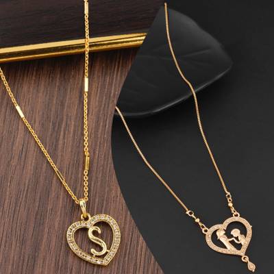 VPCREATION Excellent Finished S Letter Heart Shape Pendant
