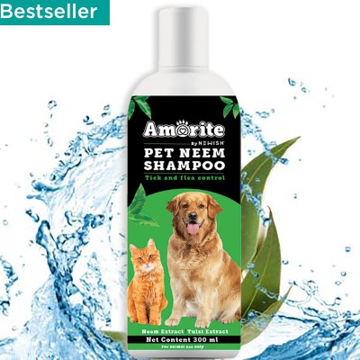 Amorite Pet Shampoo Anti Tick & Flea Dog Shampoo for Pets Protect Against Fleas & Lice Anti-dandruff, Anti-fungal, Allergy Relief, Flea and Tick, Anti-itching Neem And Tulsi Dog Shampoo(0.3 L)