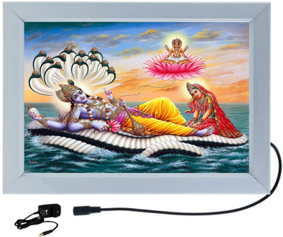 DESIGNING HUB SHRI VISHNU MODEL NO-03, 18 inch ELECTRONIC LED FRAME(Silver)