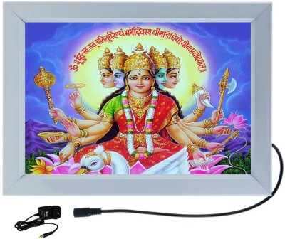 DESIGNING HUB GAYATRI MATA MODEL NO-03, 18 inch ELECTRONIC LED FRAME(Silver)