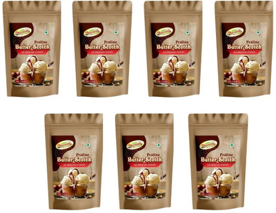 Dharmasut Premium Butterscotch Instant Ice cream Mix Powder with Extra Softness 150g*7 | 1050 g(Pack of 7)