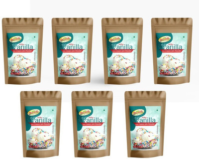 Dharmasut Premium Vanilla Instant Ice cream Mix Powder with Extra Softness 150g*7 | 1050 g(Pack of 7)