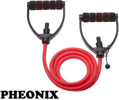 Pheonix Single Toning Resistance Tube Band with Adjustable D Handle Resistance Tube(Multicolor)