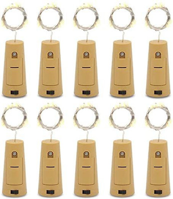 Ryme 20 LEDs 2 m Yellow Steady Bottle Rice Lights(Pack of 10)