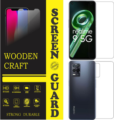 wooden craft Front and Back Tempered Glass for Realme 9 5G {Flexible}, RMX3388, 9 5G(Pack of 2)