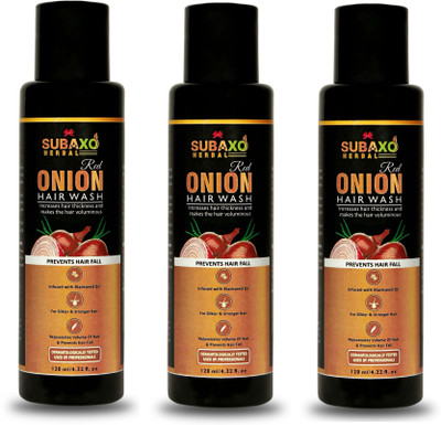 Subaxo Herbal Red Onion Hair Wash-Shampoo 3 Pc Each 120 ml(360 ml)