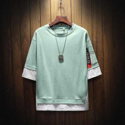 Try This Colorblock Men Round Neck Green T-Shirt