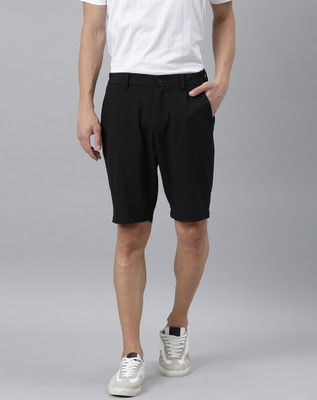 RARE RABBIT Solid Men Black Basic Shorts