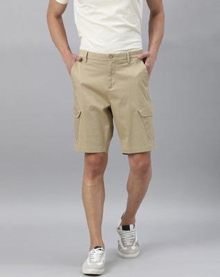 RARE RABBIT Solid Men Beige Basic Shorts