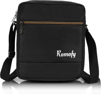 Romofy Black Sling Bag Casual Daytrip Fashionable Shoulder Crossbody Sling Bag For Men