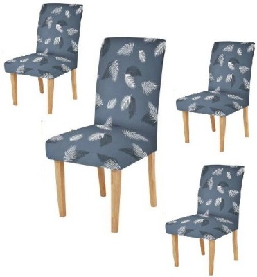 New Trendz Polyester Floral Chair Cover(Grey Pack of 4)