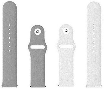 BLACK LOVIES 20MM SOFT SILICON BELT Smart Watch Strap(White, Grey)