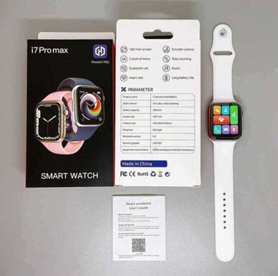 NKL New Crown Working Pro Max Smartwatch Full Screen Display Series 7 Calling Smartwatch(White Strap, FREE)