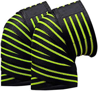 DreamPalace India Weight Lifting Knee Wraps Heavy Duty Elastic Compression Support Knee Support(Green)