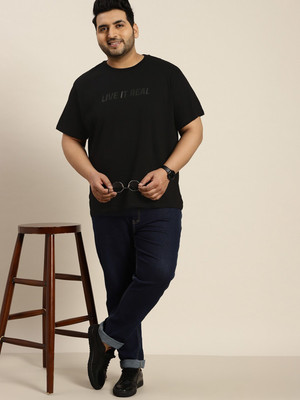 Sztori Typography Men Round Neck Black T-Shirt