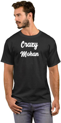 GNS Printed Men Round Neck White, Black T-Shirt