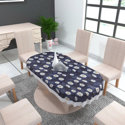 MONKDECOR Printed 6 Seater Table Cover(Blue, PVC)