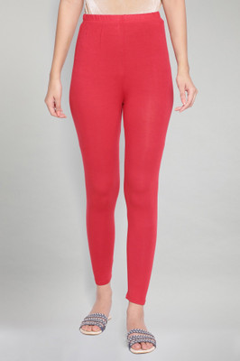 ELLEVEN Solid Women Red Tights