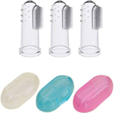 B2K Baby silicon finger for new born & infants Ultra Soft Toothbrush(Pack of 3)